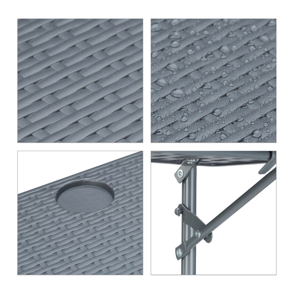 Gray hanging table balcony foldable