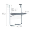 Gray hanging table balcony foldable