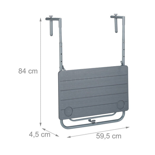 Gray hanging table balcony foldable