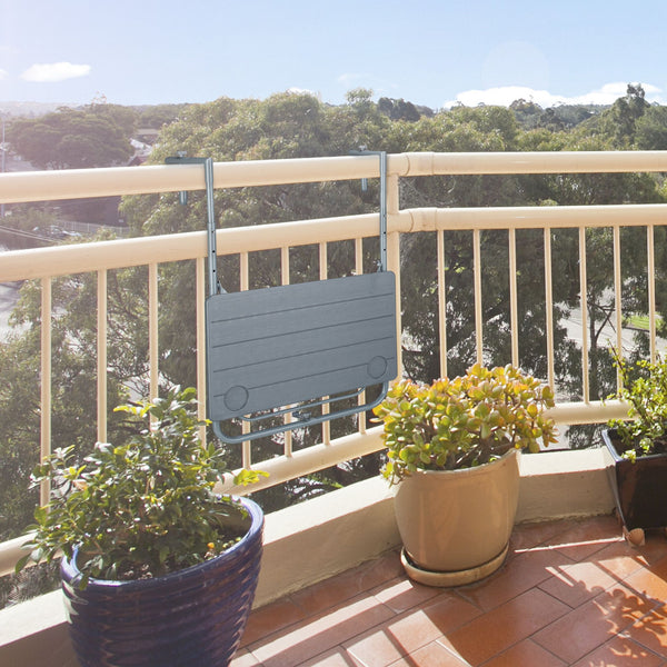Gray hanging table balcony foldable