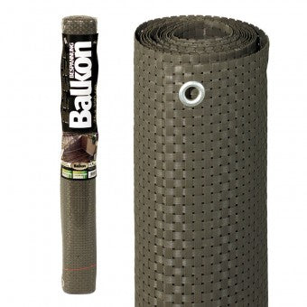 Balkondoek geweven kunststof titanium grijs 300x90