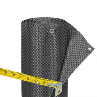 Balkondoek geweven kunststof titanium grijs 300x90