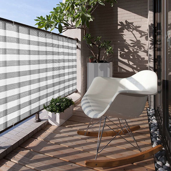 Balkondoek grijs/wit 500x90cm