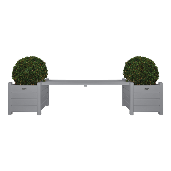 Plantenbakken met bank grijs