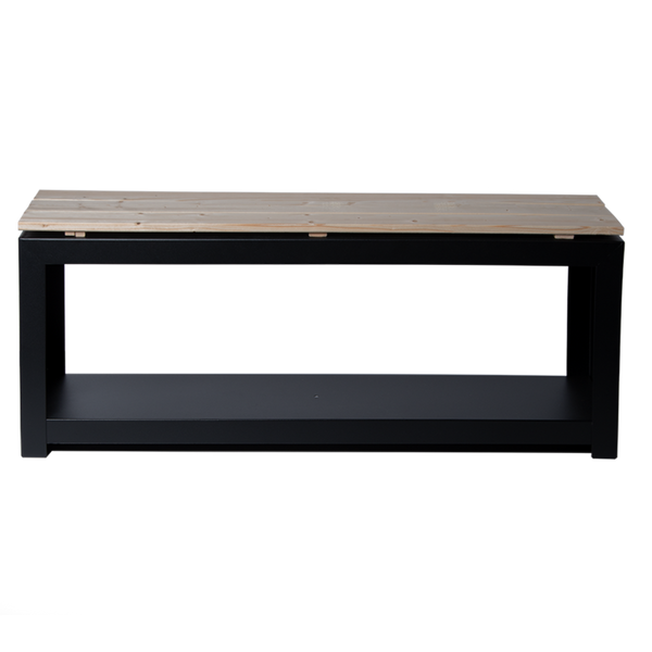 Bank met houtopslag rechthoek