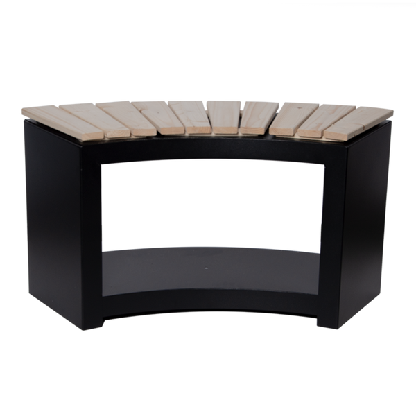 Bank met houtopslag gebogen