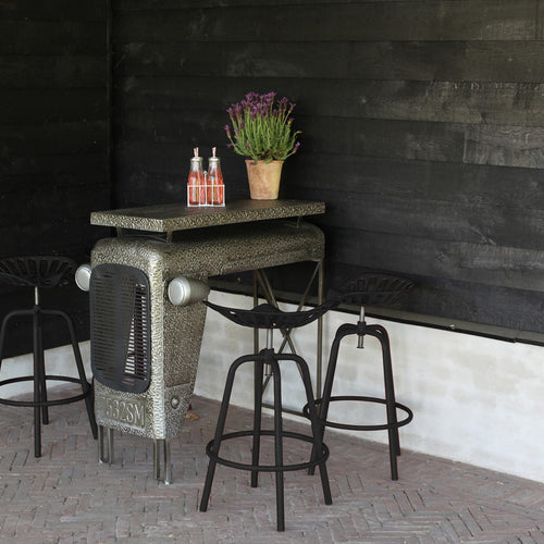 Barkruk tractorstoel zwart, metaal, verstelbaar en draaibaar – Esschert Design
