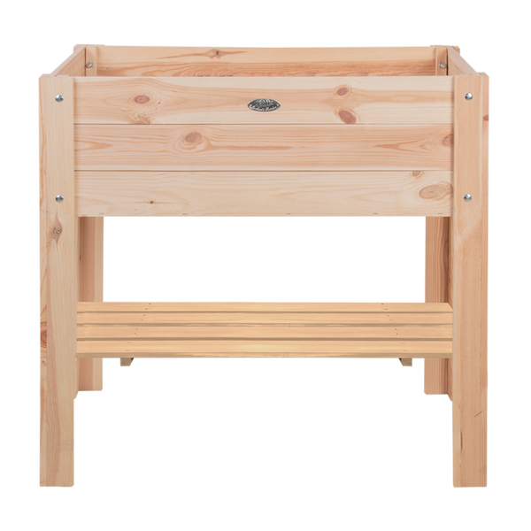 Blank houten kweektafel met L voet S