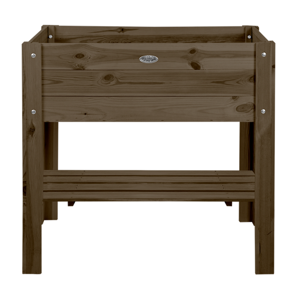 Bruin houten kweektafel met L voet S