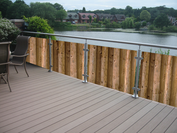 Balkonsticker - Houten palen - Print