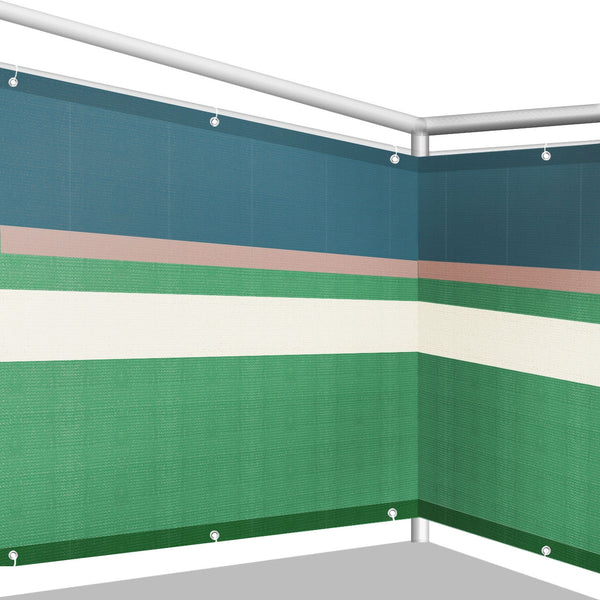 Balkondoek groen/beige 500x90cm