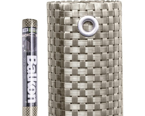 Balkondoek geweven kunststof platinakleur 300x75cm