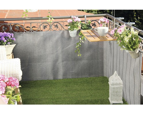 Balkontuch gewebt Kunststoff silber/anthrazit 300x75cm