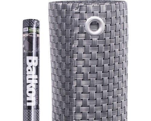 Balkontuch gewebt Kunststoff silber/anthrazit 300x75cm