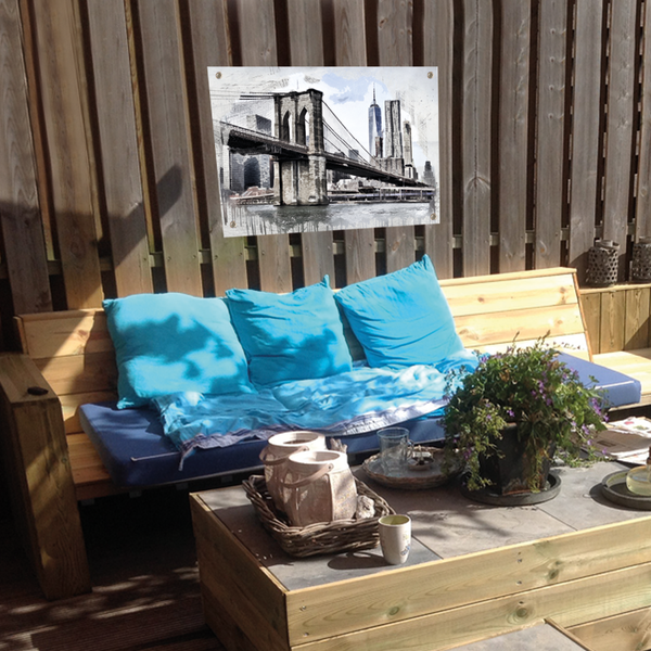 Tuinposter - Art New York bridge - 100x70
