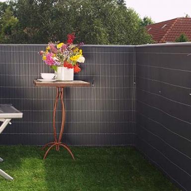 Balkonscherm kunststof antraciet 300x90cm