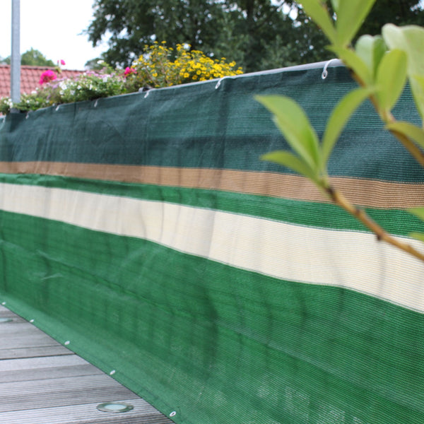 Balkondoek groen/beige 300x90cm