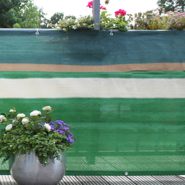 Balkondoek groen/beige 300x90cm
