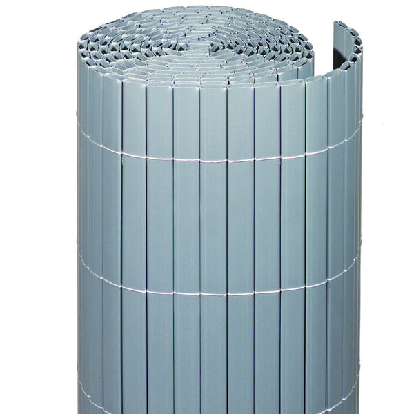 Balkonscherm kunststof grijs 300x90cm