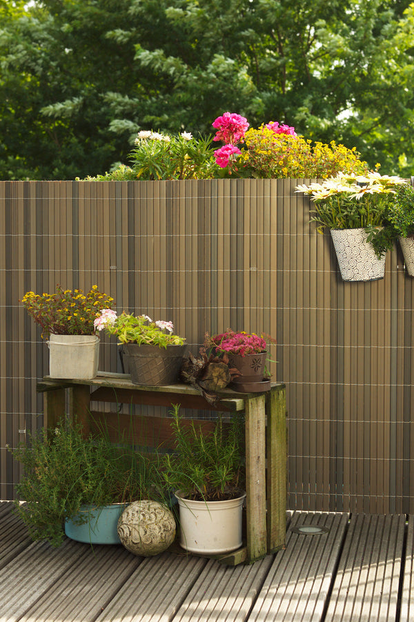 Balkonscherm kunststof steen 300x90cm