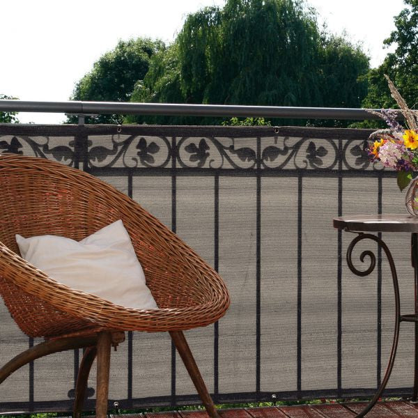 Balkondoek beige/antraciet 500x90cm