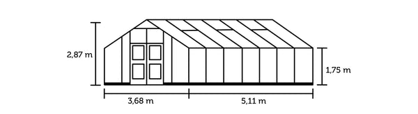 Tuinkas Gartner 18,8 antraciet 3 mm veiligheidsglas