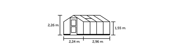 Tuinkas Compact 6,6 antraciet 3 mm veiligheidsglas