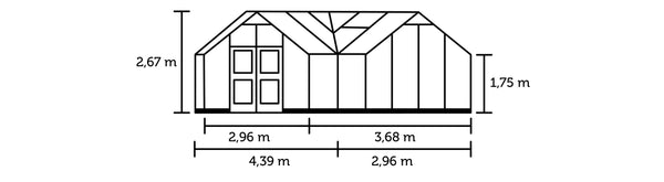 Tuinkamer Orangeri 15,1 antraciet 3 mm veiligheidsglas