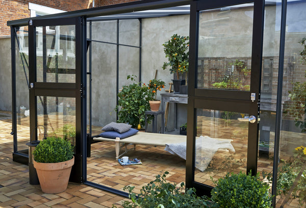 Muurkas Veranda 12,9 antraciet 3 mm veiligheidsglas + 10 mm polycarbonaat