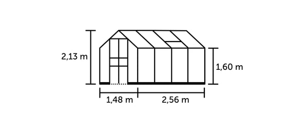 Tuinkas Birdlip 48 zwart 3 mm veiligheidsglas