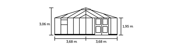 Tuinkamer Oase 13,5 antraciet 3 mm veiligheidsglas