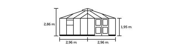 Tuinkamer Oase 8,8 antraciet 3 mm veiligheidsglas