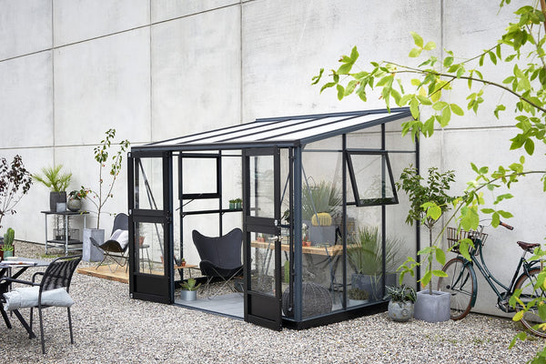 Muurkas Veranda 6,6 antraciet 3 mm veiligheidsglas + 10 mm polycarbonaat