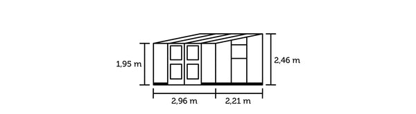 Muurkas Veranda 6,6 antraciet 3 mm veiligheidsglas + 10 mm polycarbonaat