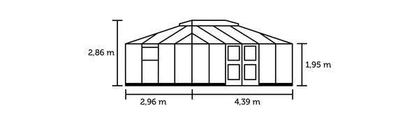 Tuinkamer Grand Oase 13,0 antraciet 3 mm veiligheidsglas