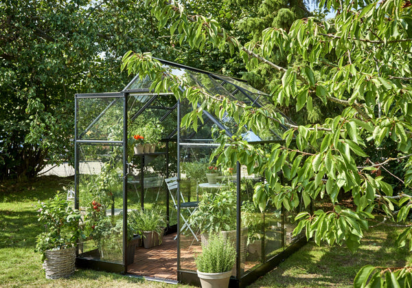 Tuinkas Qube 68 zwart 3 mm veiligheidsglas