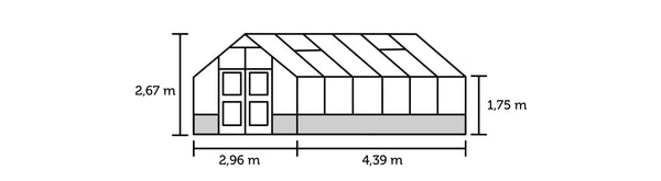 Tuinkas Premium 13,0 Wall antraciet 3 mm veiligheidsglas