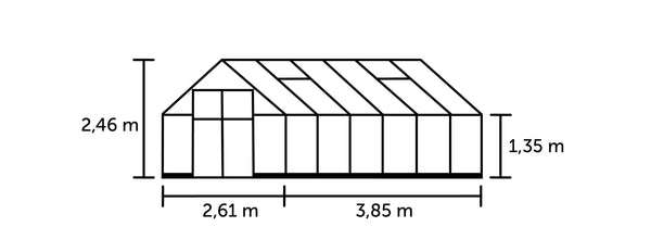 Tuinkas Qube 812 zwart 3 mm veiligheidsglas