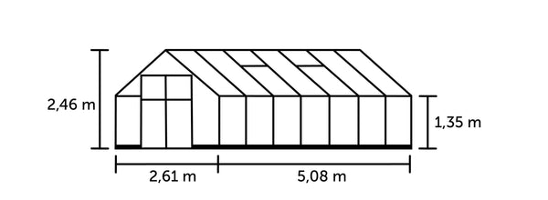Tuinkas Qube 816 zwart 3 mm veiligheidsglas