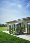 Muurkas Qube Lean-to 68 zwart 3 mm veiligheidsglas + 6 mm polycarbonaat