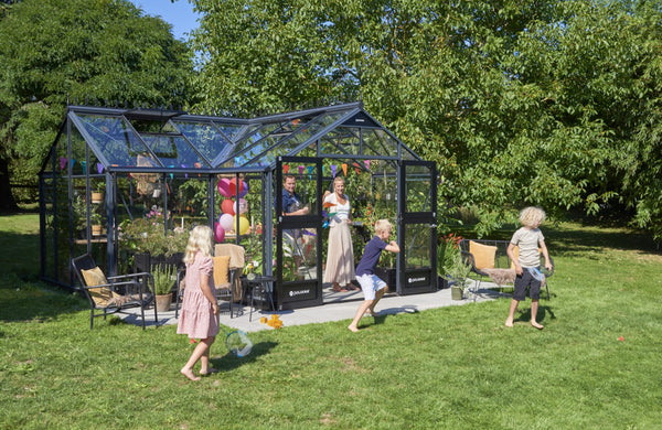 Tuinkamer Orangeri 21,5 antraciet 3 mm veiligheidsglas