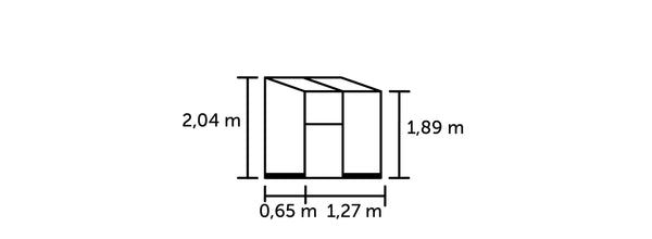 Muurkas Qube Lean-to 24 zwart 3 mm veiligheidsglas