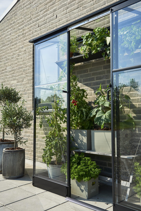 Muurkas Qube Lean-to 26 zwart 3 mm veiligheidsglas