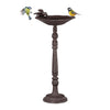 Birdbath on cast iron base
