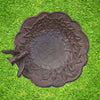 Birdbath on cast iron base
