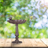 Birdbath on pole