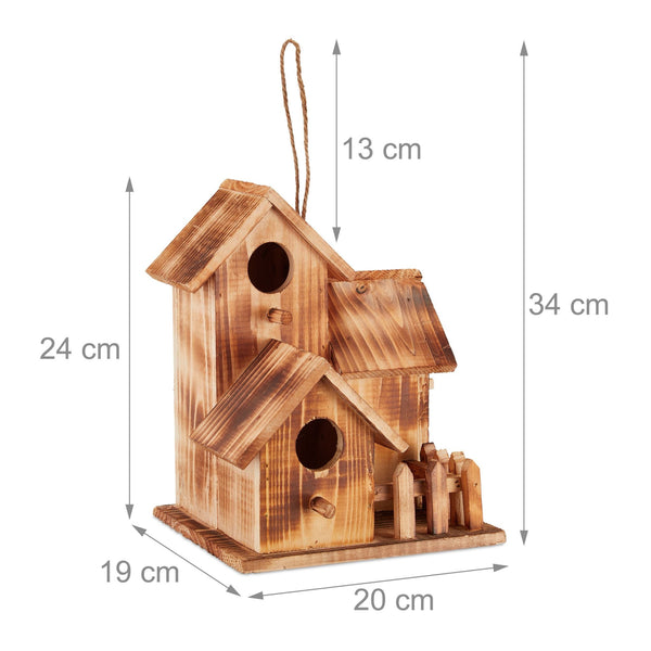 Decoratief Vogelhuis met 3 Huisjes | Relaxdays