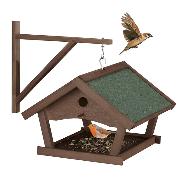 Braune hängende Vogelfutterwand