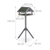 Grey bird feeder on stand