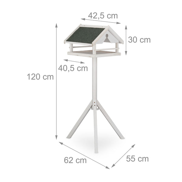 White bird feeder on stand